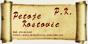 Petoje Kostović vizit kartica